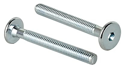 woplus Flachkopfschrauben Möbelschrauben Möbelverbinder Stahl Verzinkt M6 x 55mm Flachkopf Antrieb:Innensechskant SW4 (10 Stück M6 x 55mm)
