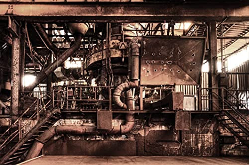VINTAGE MASCHINE Fototapete VLIES-250x186 cm (1298A)-Retro Oldtimer Industrie New York City Wandtapete-Inkl. Kleister-Vliestapete Bild Dekoration Wand-Dekor Moderne Motiv-Tapete Panorama Poster XXL