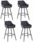 JaHECOME Barhocker Tresenhocker Bistrohocker 4er Set PU-Bezug Barstühle mit Armlehne, modischer Hocker mit schwarzen Metallbeine für Küche, Bistro und Counter (PU, 4)