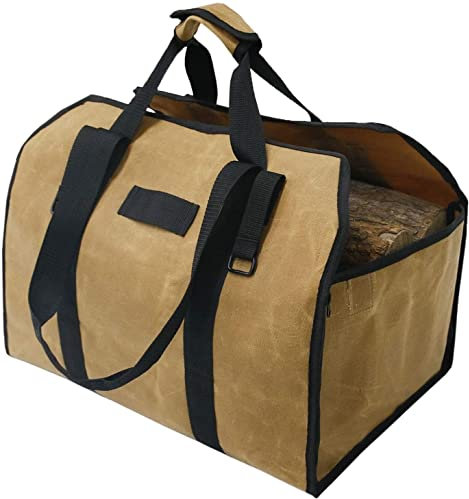 Dehydrator Waxed Canvas Firewood Carrier Tote Bag Fireplace Waterproof Log Holder Wood Tools Accessories