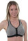 Women's Medium - High Impact Wirefree Zip Front Workout Gym Sports Bra (Grey, 36DD)
