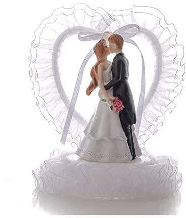 KIPETTO Wedding Cake Topper Romantic Bride and Groom Cake Topper for Wedding Valentine's Day Anniversary Birthday Party Decoration