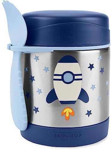 Skip Hop Tarro aislado de comida para bebés, Sparks Rocket, acero inoxidable, capacidad para 11 onzas