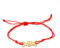 EUEAVAN Dreifach Mond Göttin Pentagramm Stern Wachsfaden Armband Amulett Pentagramm Religion Armreif Edelstahl Schmuck Symbol Witchcraft Geschenke für Frauen (red)
