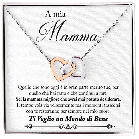 Collana Donna Mamma Nonna Suocera Amore Finitura in Oro, Argento Idee Regali per lei Nonna Compleanno Natale - Cofanetto con DEDICA incluso