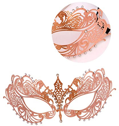 jojofuny Rose Gold Halbgesichtsmaske Maskerade Metall Maskerade Party Maske Bohrer Partybedarf