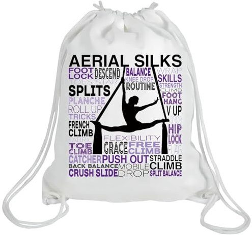 LEVLO Aerial Silks - Bolsa de lona para bailarina aérea, regalo de sedas aéreas, bolsa de hombro para amantes del baile, Sedas aéreas Db, Medium