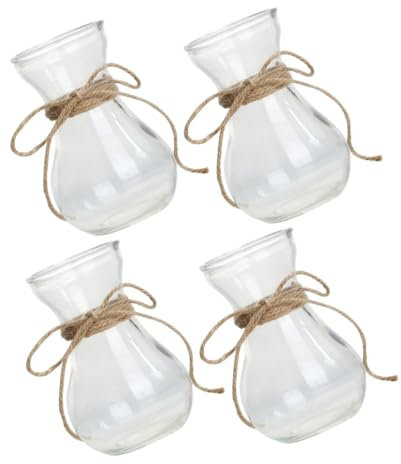 Cabilock 4 Piezas Jarrón De Jacinto Pequeños Jarrones para Flores Mini Plantas Jarrones Rústicos Jarrones Pequeños para Decorar La Mesa Floreros Puesto De Plantas Escritorio Vidrio