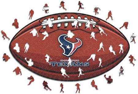 Iconic Puzzles, Houston Texans Crest, 100% eco-sustainable wooden puzzle with official license NFL, size M, 270 pieces