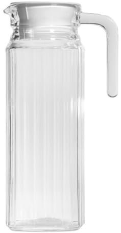 Jarras de Cristal con Tapa 1L y 2L - Jarras de Agua 2L y 1L Medida Universal Ideal para Neveras (Jarra 1L)