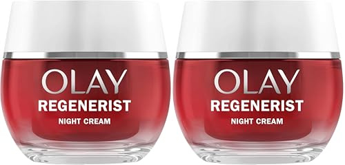 Olay Regenerist Crema De Noche, Fórmula Con Niacinamida (Vitamina B3) Y Péptidos, Hidrata Al Instante Y Durante 24H, Piel Más Firme En 14 Días, 50ml (Paquete de 2)
