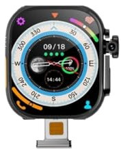 2024 NEW DW99 S9 Ultra 4G Android Smart Watch With Rotating camera WiFi GPS SIM card 2.2 Inch Amoled Play Store Smartwatch (Black,2+16G)