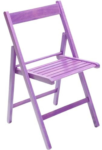 Marvin Sedia in Legno Pieghevole Birreria Colorata Interno o Esterno Salvaspazio Richiudibile da Campeggio Giardino Cucina Legno Massello Di Faggio (1, Viola)