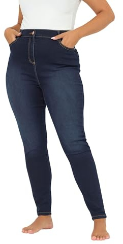 Yours Curve Dark Indigo Blue Skinny Stretch Ava Jeans - Women's - Plus Size Curve