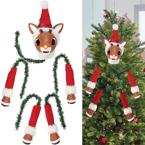 Grinch Decorazione per albero di Natale, divertente decorazione per albero di Natale, ornamento per il corpo di Natale, testa d'avorio, braccio, gamba per stola dell'albero di Natale, elfo gamba