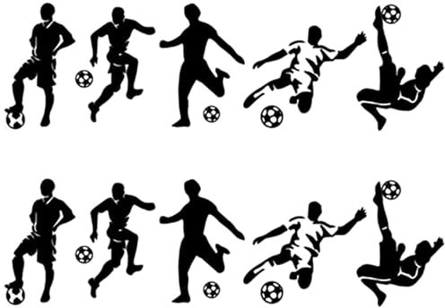 2 Ensembles d'Autocollants Muraux D'Action de Football - Décoration de Chambre et de Fête, Accessoires pour la Maison