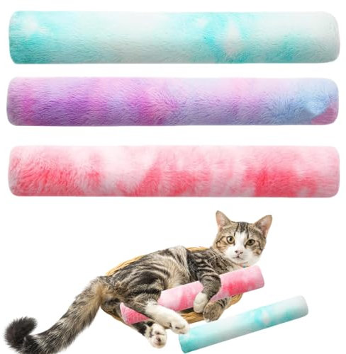 OUOQI Almohada de Valeriana de Felpa para Gatos, 3 Piezas Cojines de Hierba Gatera, Juguetes para Gatos Cojín con Hierba Gatera, Peluche Hierba Gatera, Juguetes de Peluche para Gatos