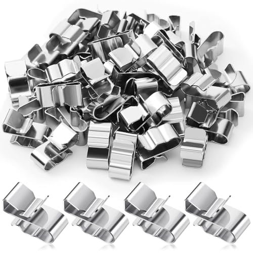 FAINCA 50 Pièces Clips Cable, Clips de Fixation Cable Electrique, Inoxydable Clip Cable, Cable Clips, Clips de Fil de Panneau Solaire, Clips pour CâBles, pour Cable Electrique Montage du Système
