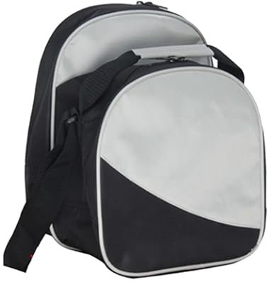 Bowlingtasche mit einem Ball | Tragetasche für Bälle: 1 Bowling-Tasche für Bälle, mit Platz für ein Paar Schuhe bis Größe 10 für Männer und zusätzliches Zubehör, Silber grau, Consulte la descripción