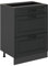 Vicco Küchenunterschrank R-Line, Anthrazit Landhaus, 60 cm mit Schubladen, ohne Arbeitsplatte