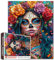 Aihonmin Sugar Skull Woman Puzzles for Adults 1000 Pieces Halloween Art Jigsaw Puzzles Skull Jigsaw Puzzle for Challenging Family Activity Game DIY Craft Puzzle Home Decor Handmade Gifts