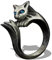 SUJEBRAN Darksoul Cat Ring Verstellbare Ringe Silber Adjustable Ring Schmuck Darksoul Cosplay Accessories Katzen Spielzeug