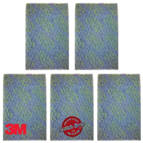 3M Scotch Brite Lot de 5 éponges de nettoyage douces en fibre non tissée pour l'industrie automobile