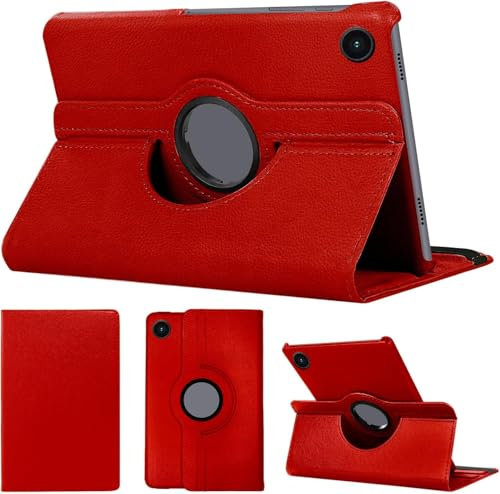 Funda para Huawei Mediapad T3 10/10 Pulgadas, Tablet Tableta Giratoria Carcasa 360 Grados Cover, 360º Funcion Soporte Case FTAB (Rojo)