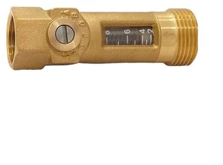 GANCEI Messing Einfache Dusche Durchfluss Wasserventil mit Feder Durchflussmesser 1-3,5L/min oder 2-8L/min für Heizung und Kühlwasseranlage DN15 DN20