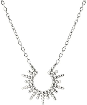 Luamaya wasserfeste Halskette mit Sonnenanhänger für Damen | Edelstahl, 43 - 48 cm verstellbar, hautfreundlich, kein Anlaufen, filigrane Kette, Layering