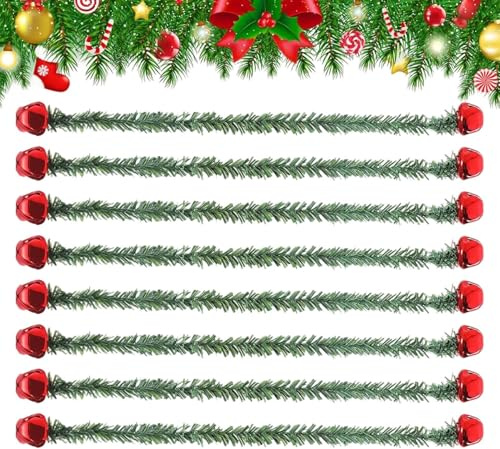 Für Geländerkranz | 8 Stück wiederverwendbare Bandaufhänger mit Glocken, Klammern für Geländer Girlande | Für Weihnachtsbaumbeleuchtung, Treppen, Geländer, Dekorationen für Partys
