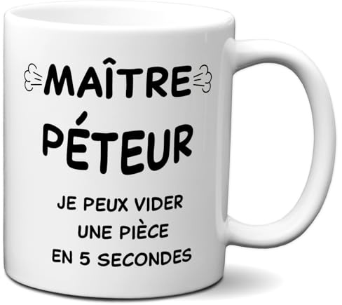 L'Esprit Des Anges Tasse Mug Cadeau Humour Original - Maître Péteur- - Drole Rigolo Amusant Marrant