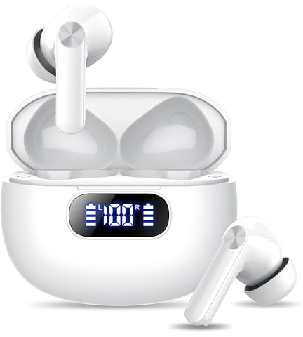 Kopfhörer Kabellos Bluetooth, In Ear Kopfhörer Bluetooth 5.3 mit 4 ENC Noise Cancelling Mic, 2026 Neue Kopfhörer Kabellos LED Anzeige, 48Std Earbuds, HiFi Stereo IP7 Wasserdicht Ohrhörer für Arbeit
