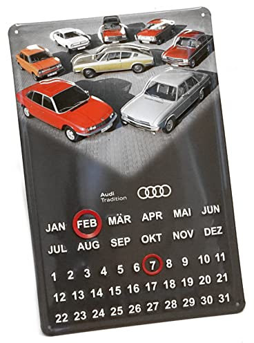 Audi A8-8998 Dauerkalender Kalender Ganzjahreskalender Stahlblech 3D-Prägung Oldtimer Youngtimer