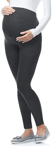Be Mammy Lange Umstandsleggings aus Viskose Leggings Blickdicht Damen, Maternity Clothing, Ideal für die Schwangerschaft BE-02 (Dunkelmelange, M)