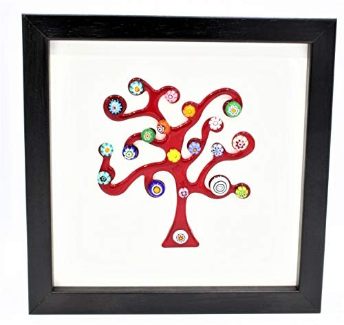 Vinciprova Le Gemme di Venezia Quadro Albero della Vita Murrine Vetro di Murano Tappeto per Soggiorno