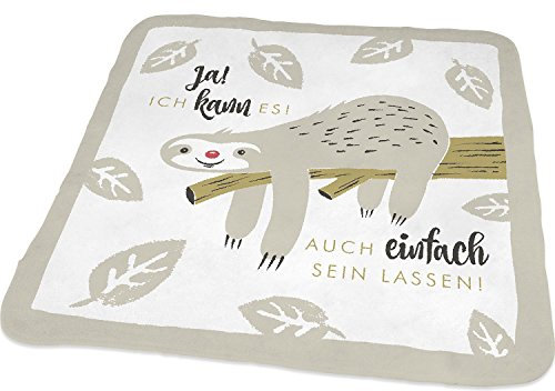 Sheepworld, Happy Life - 45415 - Magic Towel, Faultier, Ja! Ich kann es auch einfach sein lassen!, 30cm x 30cm, Baumwolle