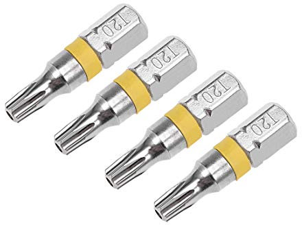 sourcing map Lot de 4 embouts de tournevis Torx T20 de 25 mm de long avec tige hexagonale en acier hautement allié S2