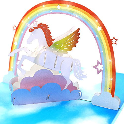 3D Einhorn Pop Up Karten Glückwunschkarte Geburtstag für Kinder Party Einladungen Karte Wunderbar