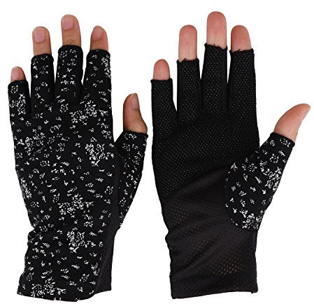Damen Herren Baumwollhandschuhe Fingerlose Handschuhe rutschfeste Fahrradhandschuhe Sonnenschutz Halbfinger Fäustlinge Laufhandschuhe für Autofahren Motorrad Fahrrad Sport Camping Wandern Outdoor
