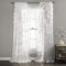 Lush Decor Riley Fenstervorhang, halbtransparent, gerüscht, strukturierte Schleife, Fensterpaneel für Wohnzimmer, Esszimmer, Schlafzimmer (Einzelbett), 137 cm B x 274 cm L, Weiß