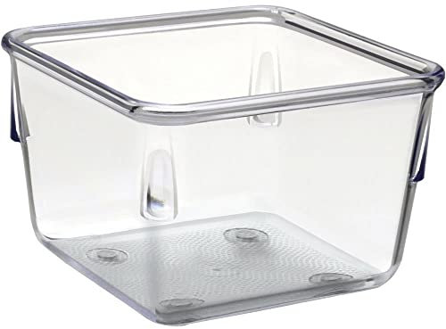 Acrimet Drawer Organizer Modular, Box Tray Storage Bins for Office, Home, Makeup, Kitchen, Junk Drawer (8 Pieces) (Clear Crystal Plastic)