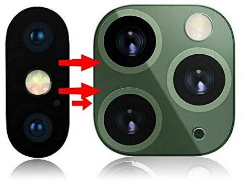 Mighty-eagle Applicabile per iPhone X/XS/XS Max Secondi Passa a 11 PRO Max Copriobiettivo per Fotocamera Aggiornamento Adesivo Adesivo in Metallo Protezione Obiettivo per Schermo in Vetro temperato