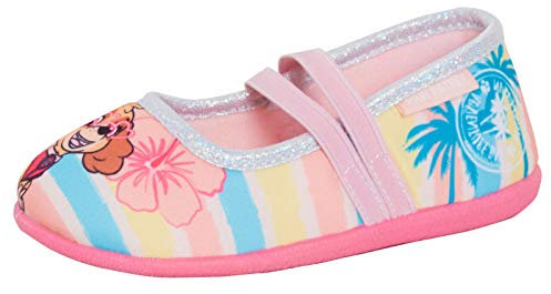 Paw Patrol Pantuflas para niñas Skye con correas elásticas para ballet y casa de bailarinas, color Rosa, talla 28 EU