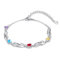 ALBERTBAND Armbänder Personalisiertes Silber Infinity Armband mit 1-7 Namen und Charms Simulierte Geburtssteine Verstellbare Armbänder für Frauen Mädchen (4 names)