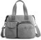 DORRISO Bolsos de Mujer Bandolera Bolso Moda Lona Bolsa Tote Bolso Grande Bolso de Mano Trabajo Escuela Viajes Casual Diario Bolsos Cruzados Gris