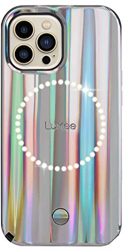LuMee - Halo - Lighted Selfie Case for iPhone 13 and 13 Pro - Built-in Adjustable LED Lighting - 6.1 Inch - Holographic Paris Hilton Edition