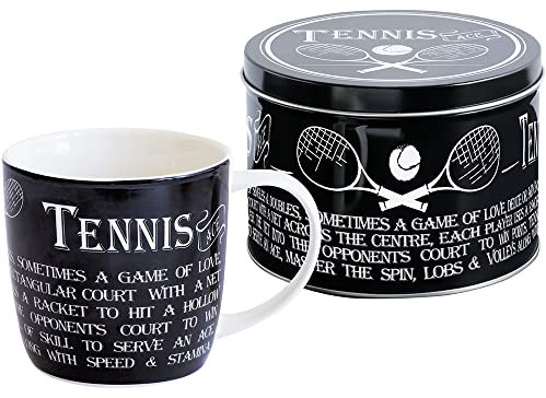 Arora Ultimate Gift for Man 8877 Tennis Mug in Tin, White