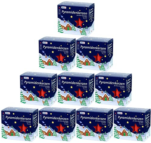 Pyramidenkerzen, 14 mm, rot, 24 Stück (10 Packungen)