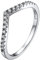 PROSILVER Silber 925 Schmaler Verlobungsring Trauring für Herren Damen Zirkonia V Form Ehering Hochzeitsring Antragsring Vorsteckring Freundschaftsring Größe 54